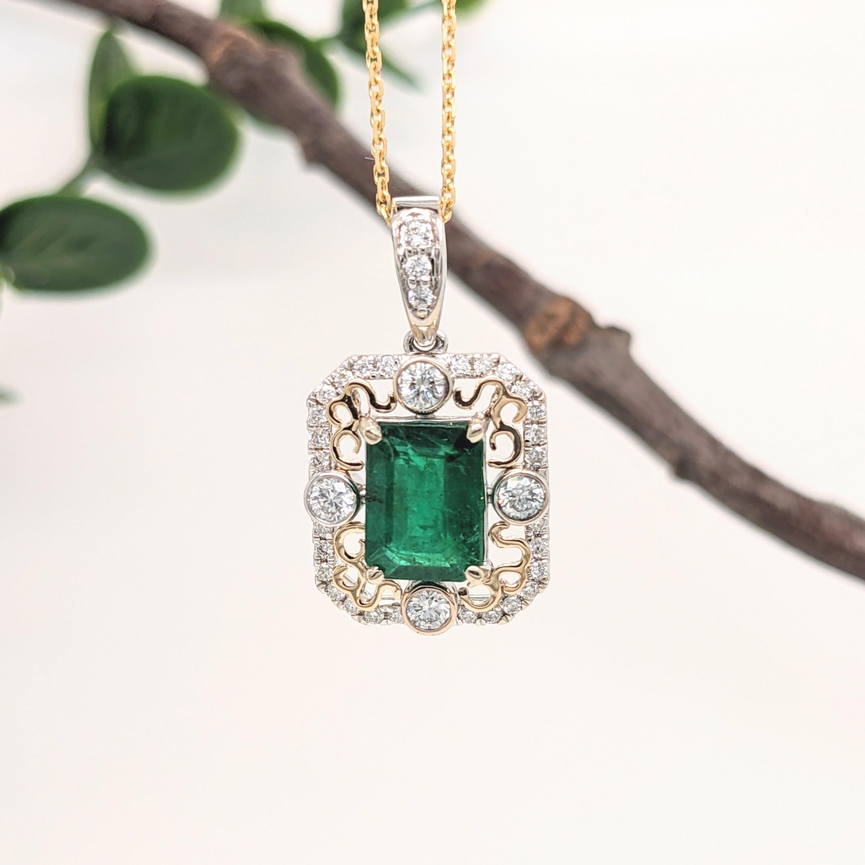 Specifications

Item Type: Pendant
Stone: Emerald
Stone size: 9x7mm
Stone weight: 1.46cts
Treatment: Oiled
Hardness: 7.5-8
Cut: Faceted
Shape: Emerald

Metal: 14k/2.46g
Diamonds S/I GH: 46/0.35cts

Sku: AJP225/3977

This pendant is made with solid