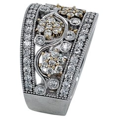 1.46 Ct Hand Crafted Diamond Anniversary Ring