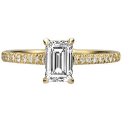 1.46 Emerald Cut Diamond Engagement Ring