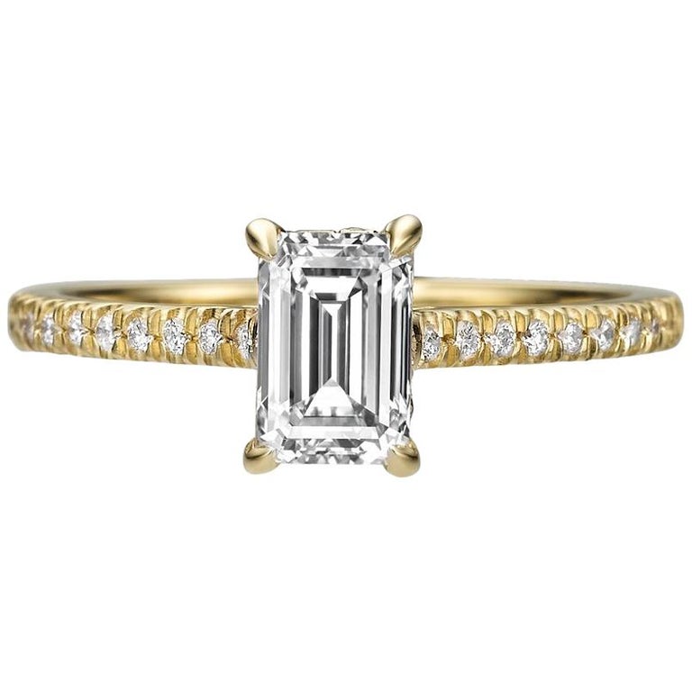 1.46 Emerald Cut Diamond Engagement Ring For Sale at 1stDibs
