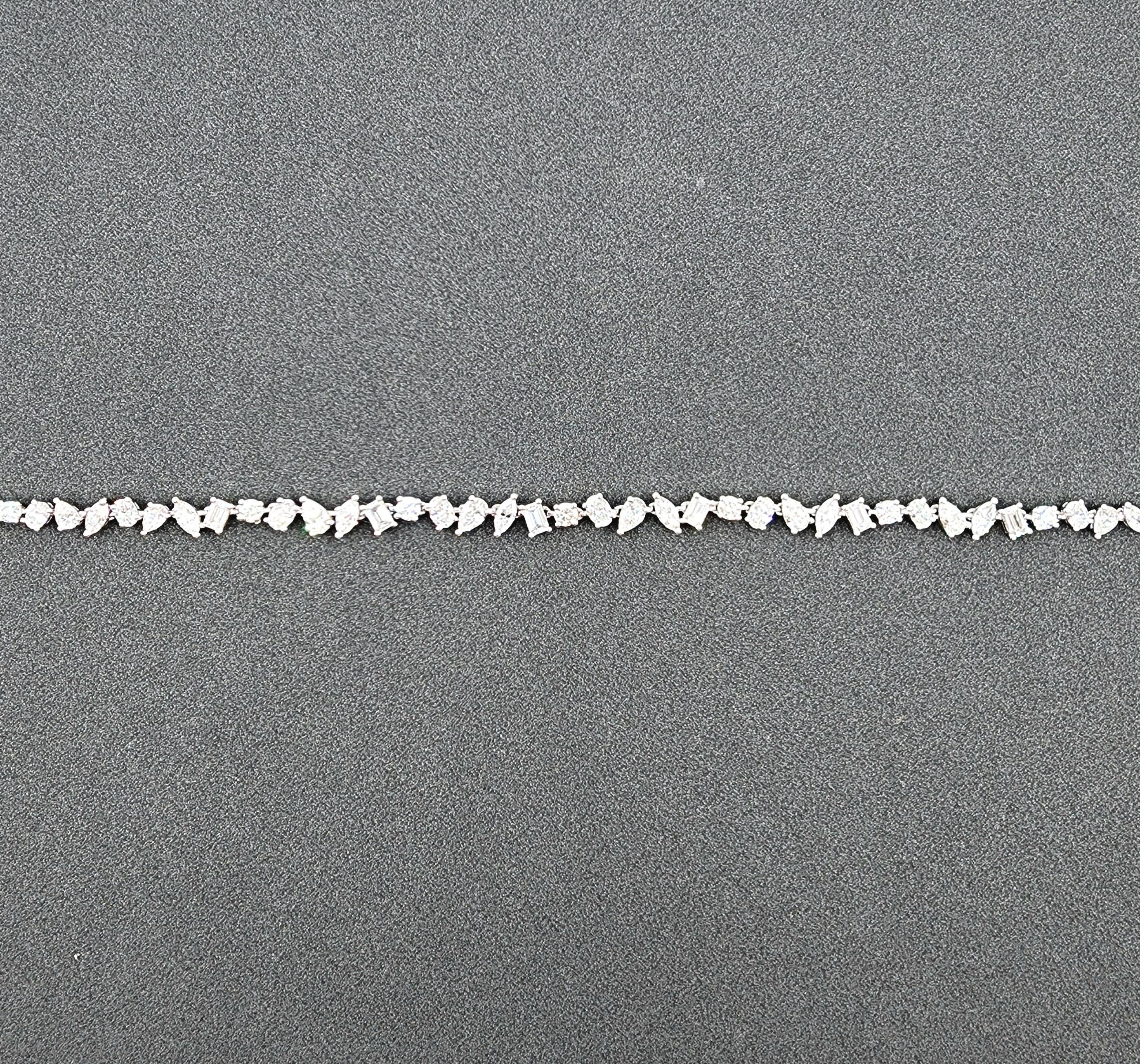 14.61 ct Fancy Shape Tennis Necklace For Sale 1