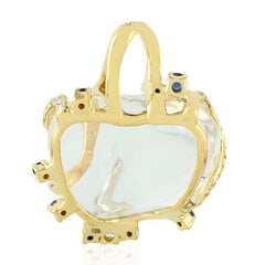 Collier pendentif en or 18 carats avec opale et diamants