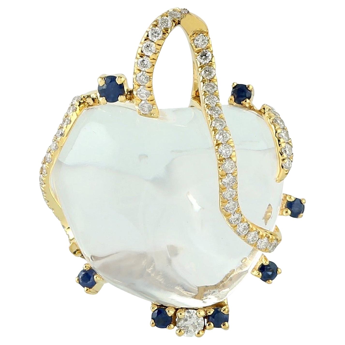 Opal Diamond 18 Karat Gold Pendant Necklace