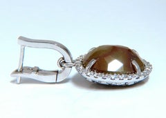 14.62 Carat Natural Fancy Brown Diamonds Dangle Ears 14 Karat