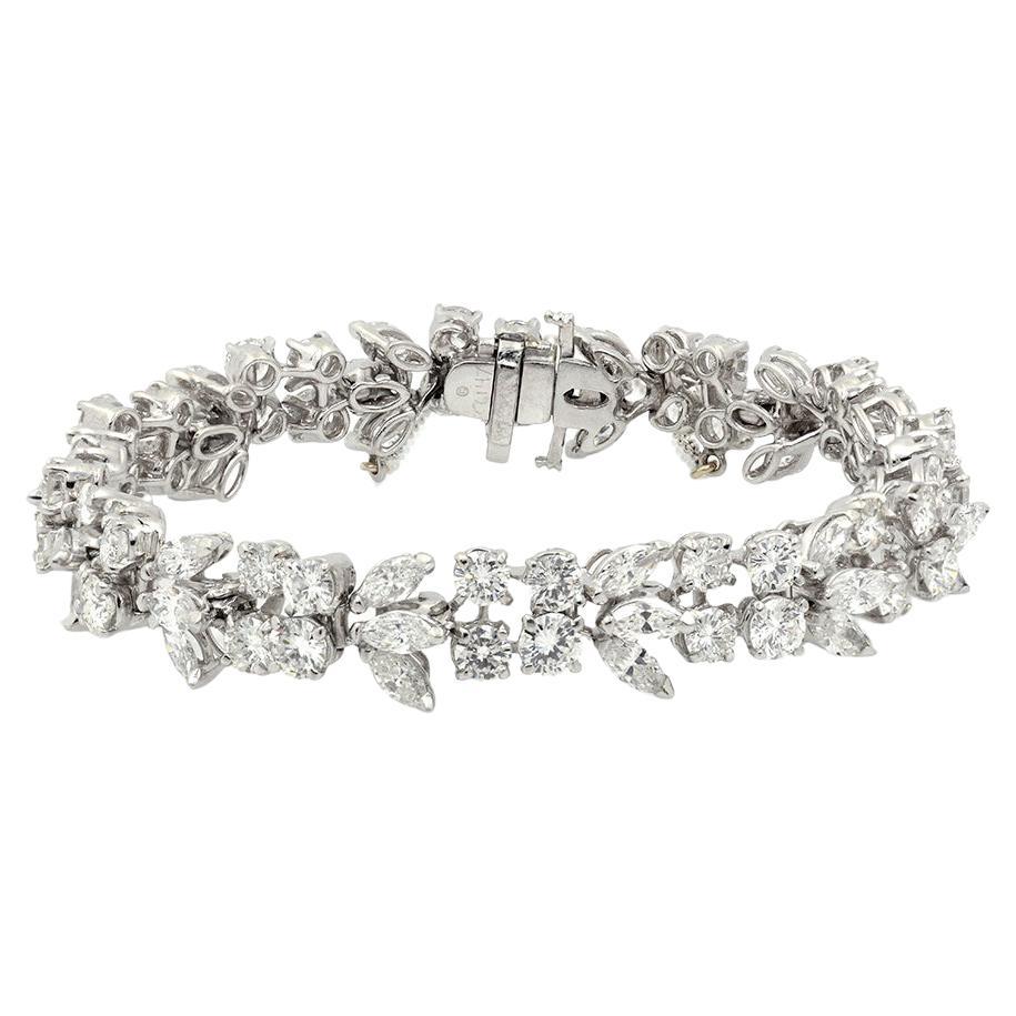 14.64ct Platin Marquise 
Diamantarmband mit rundem Brillantschliff