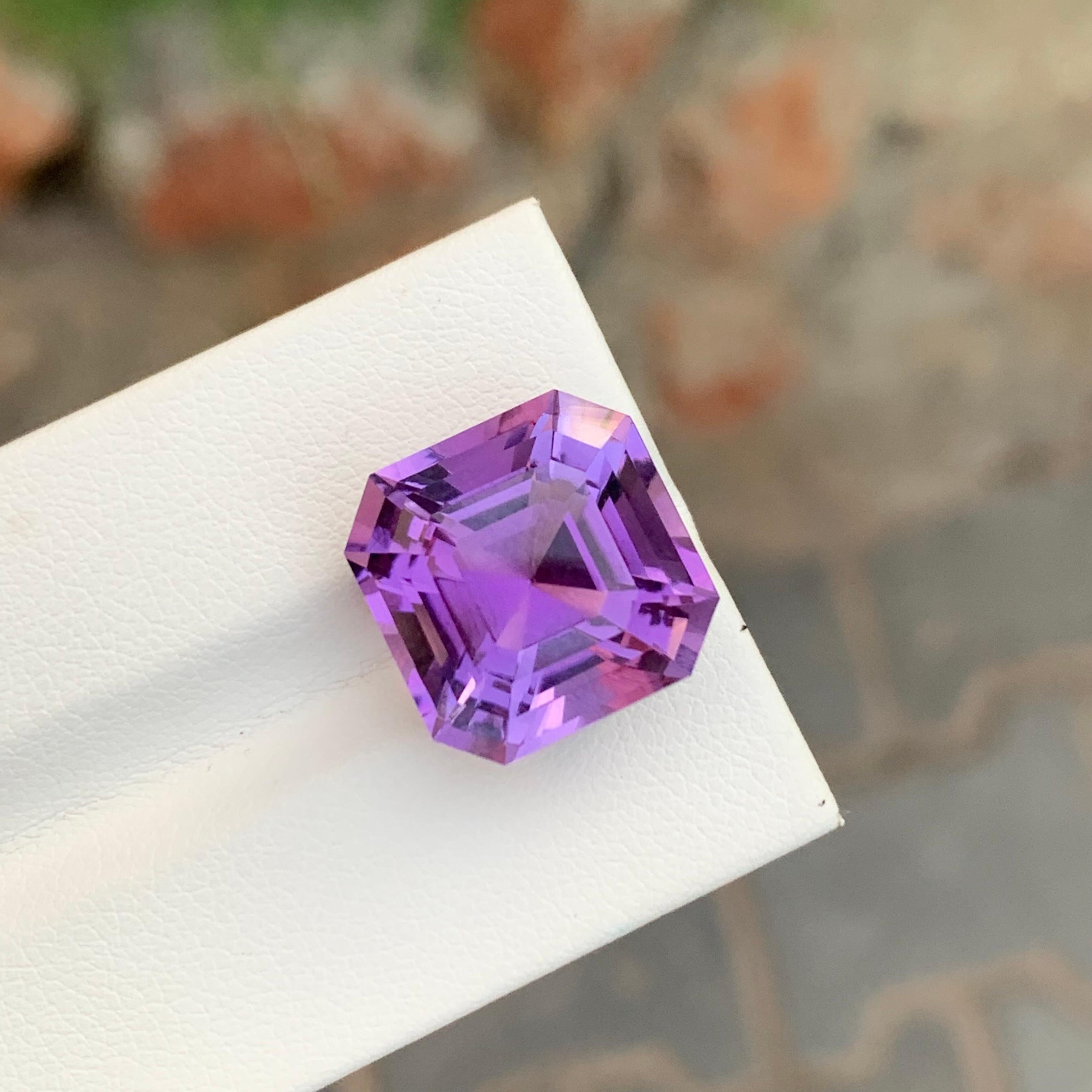 14.65 Carat Natural Loose Amethyst Asscher Shape Gem For Necklace In New Condition For Sale In Peshawar, PK