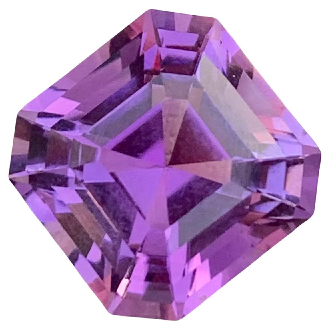 14.65 Carat Natural Loose Amethyst Asscher Shape Gem For Necklace For Sale