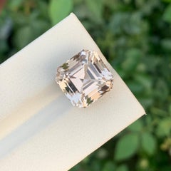14.65 Carat Natural Loose Golden Topaz Asscher Shape Gem From Skardu, Pakistan