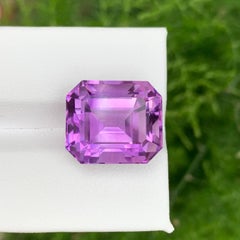 14.65 Carat Natural Loose Purple Amethyst Emerald Cut Brazilian Gemstone