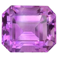14.65 Carat Natural Loose Purple Amethyst Emerald Cut Brazilian Gemstone