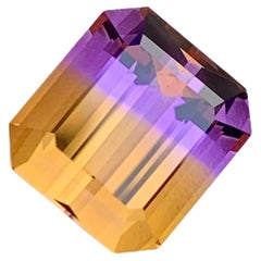 14.65 Carats Bi Color Ametrine Stone Emerald Cut Natural Brazilian Gemstone