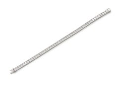 14.66 Carat Princess Cut Diamond Line Bracelet