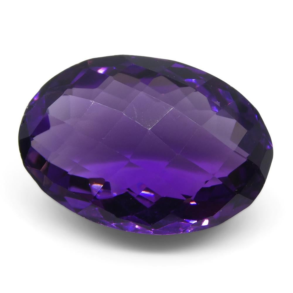 Oval Cut 14.66 ct Oval Checkerboard Amethyst For Sale