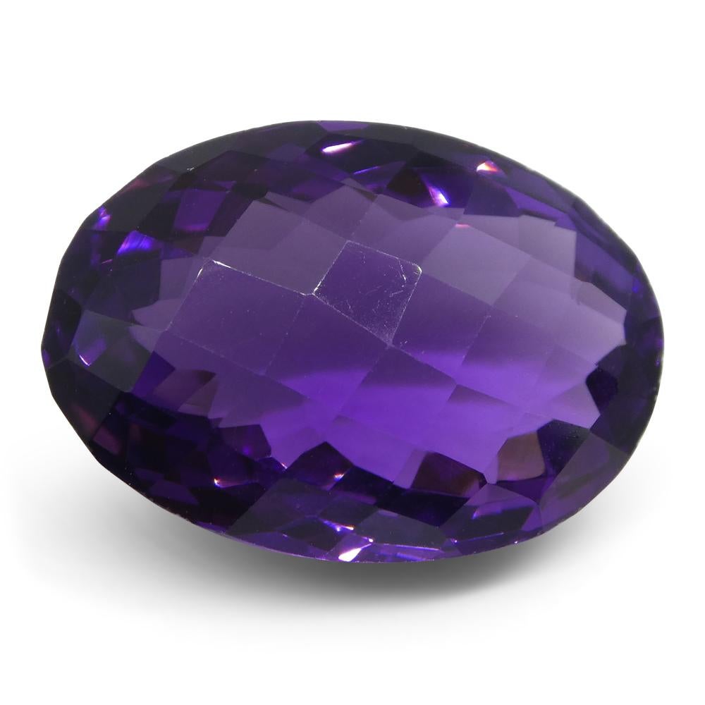 14.66 ct Oval Checkerboard Amethyst In New Condition For Sale In Toronto, Ontario