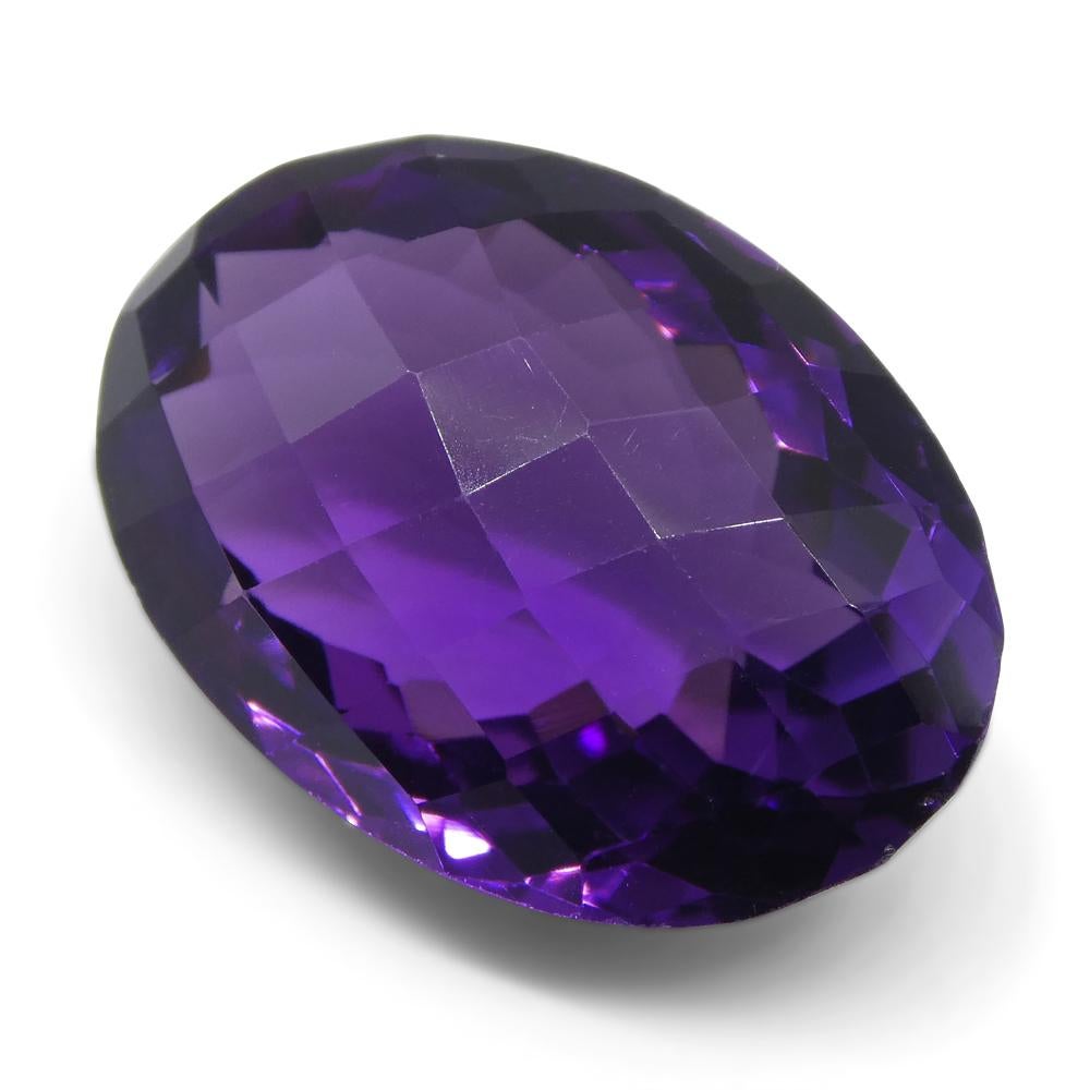 Women's or Men's 14.66 ct Oval Checkerboard Amethyst For Sale