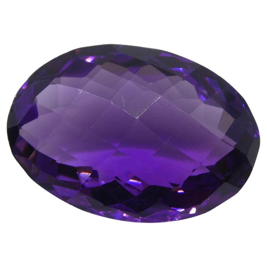 14.66 ct Oval Checkerboard Amethyst For Sale