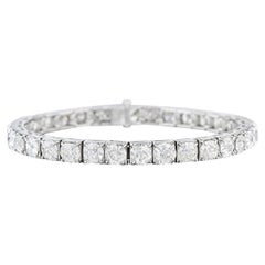 14.67 Carat Antique Old Mine Brilliant Diamond Bracelet in Platinum