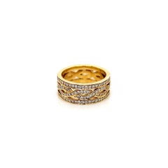 1.46 Carat Diamond Pave-Set Ladies Ring in 18K Yellow Gold