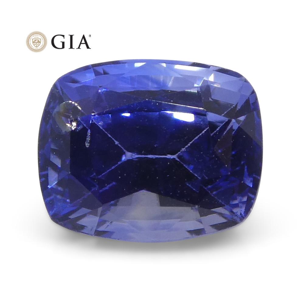 1.46ct Cushion Blue Sapphire GIA Certified Sri Lanka For Sale 4
