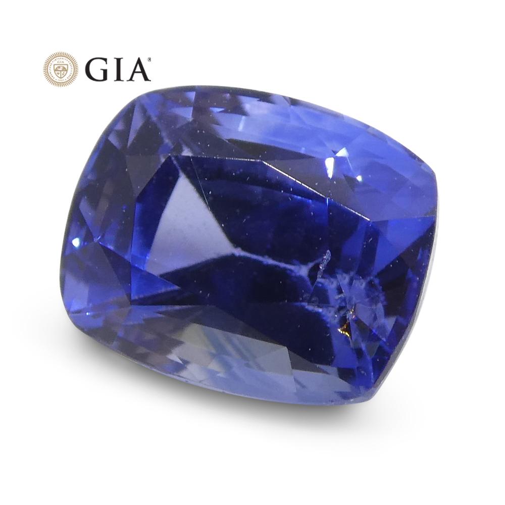 1.46ct Cushion Blue Sapphire GIA Certified Sri Lanka For Sale 6