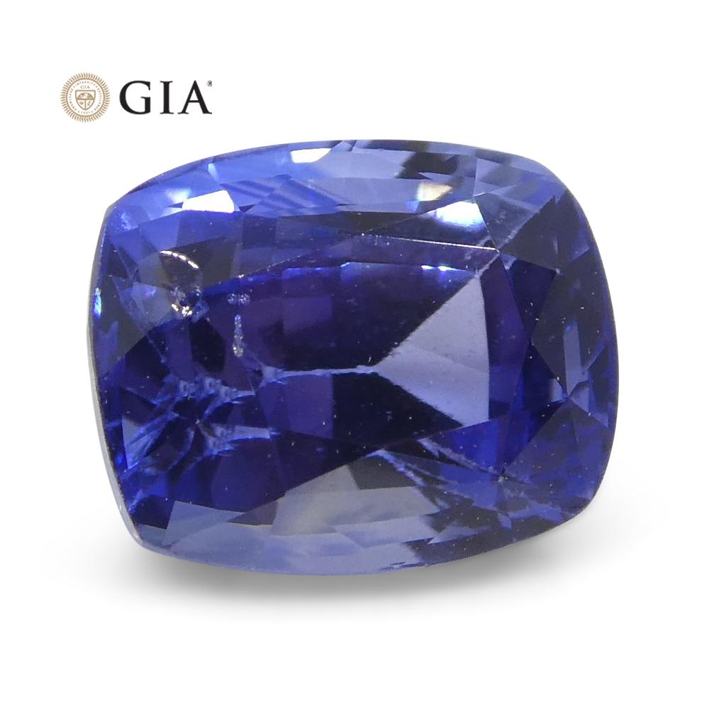 1.46ct Cushion Blue Sapphire GIA Certified Sri Lanka For Sale 1