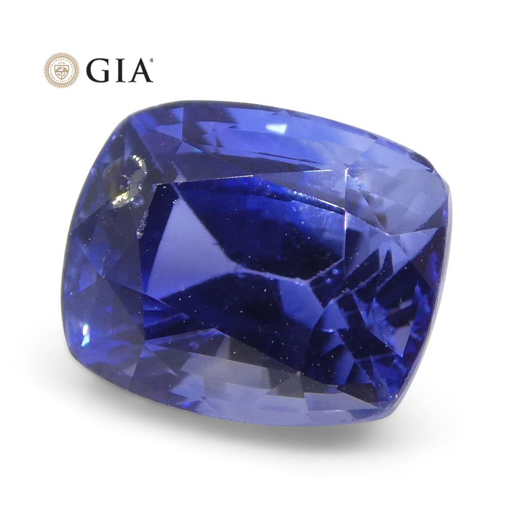 1.46ct Cushion Blue Sapphire GIA Certified Sri Lanka For Sale 2