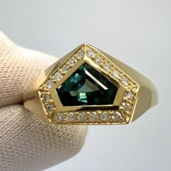 1.46ct Fancy Untreated Colour Change Sapphire Diamond 18k Gold Halo Signet Ring