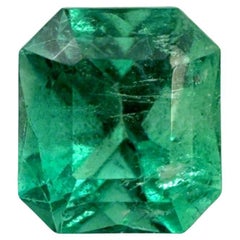 1,46 ct GIA Certificado Verde Azulado Esmeralda Corte Gema Colombiana 7x6 Genuino Mayo