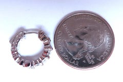 1.46ct Natural Round Diamond hoop earrings 14kt 16mm button & share prong*