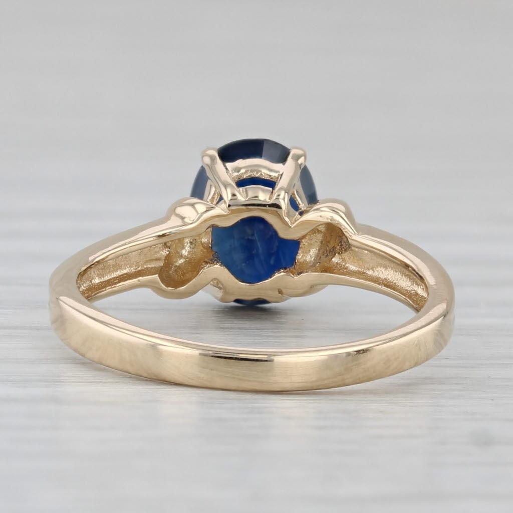 1,46 ct Anillo Solitario Zafiro Ovalado Oro Amarillo 14k Talla 5 Corte oval en venta