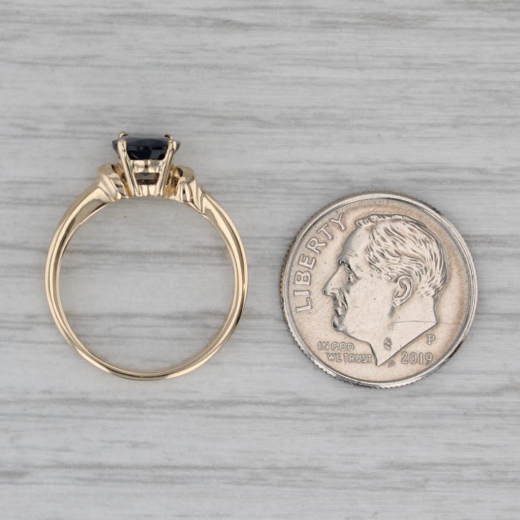 1,46 ct Anillo Solitario Zafiro Ovalado Oro Amarillo 14k Talla 5 en venta 2