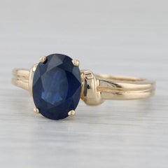 1,46 ct Anillo Solitario Zafiro Ovalado Oro Amarillo 14k Talla 5
