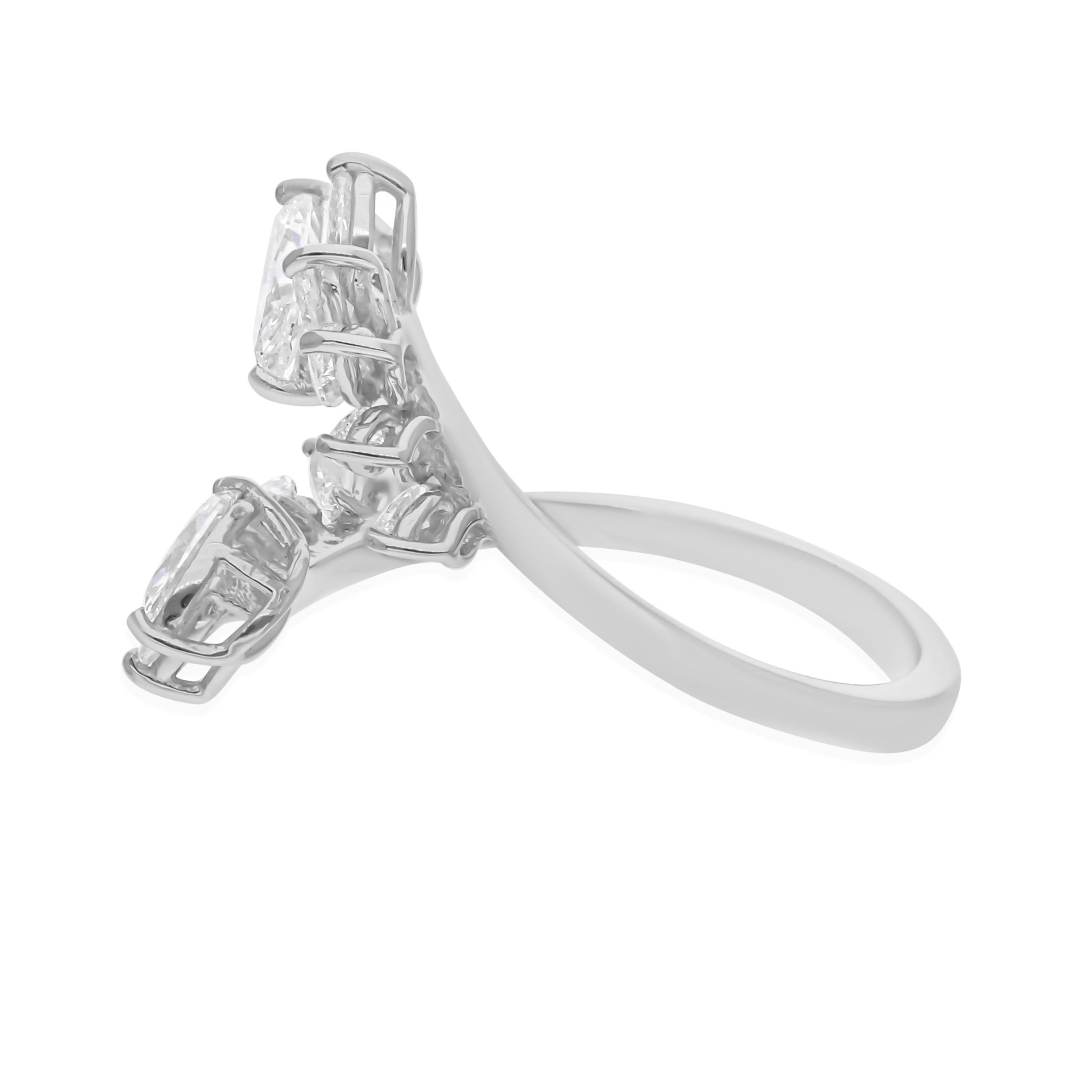 Im Angebot: 1.46Ct SI Reinheit HI Farbe Diamant offener Ring 14k Weißgold Brautgeschenk für Sie () 7