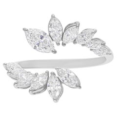 1.46Ct SI Reinheit HI Farbe Diamant offener Ring 14k Weißgold Brautgeschenk für Sie