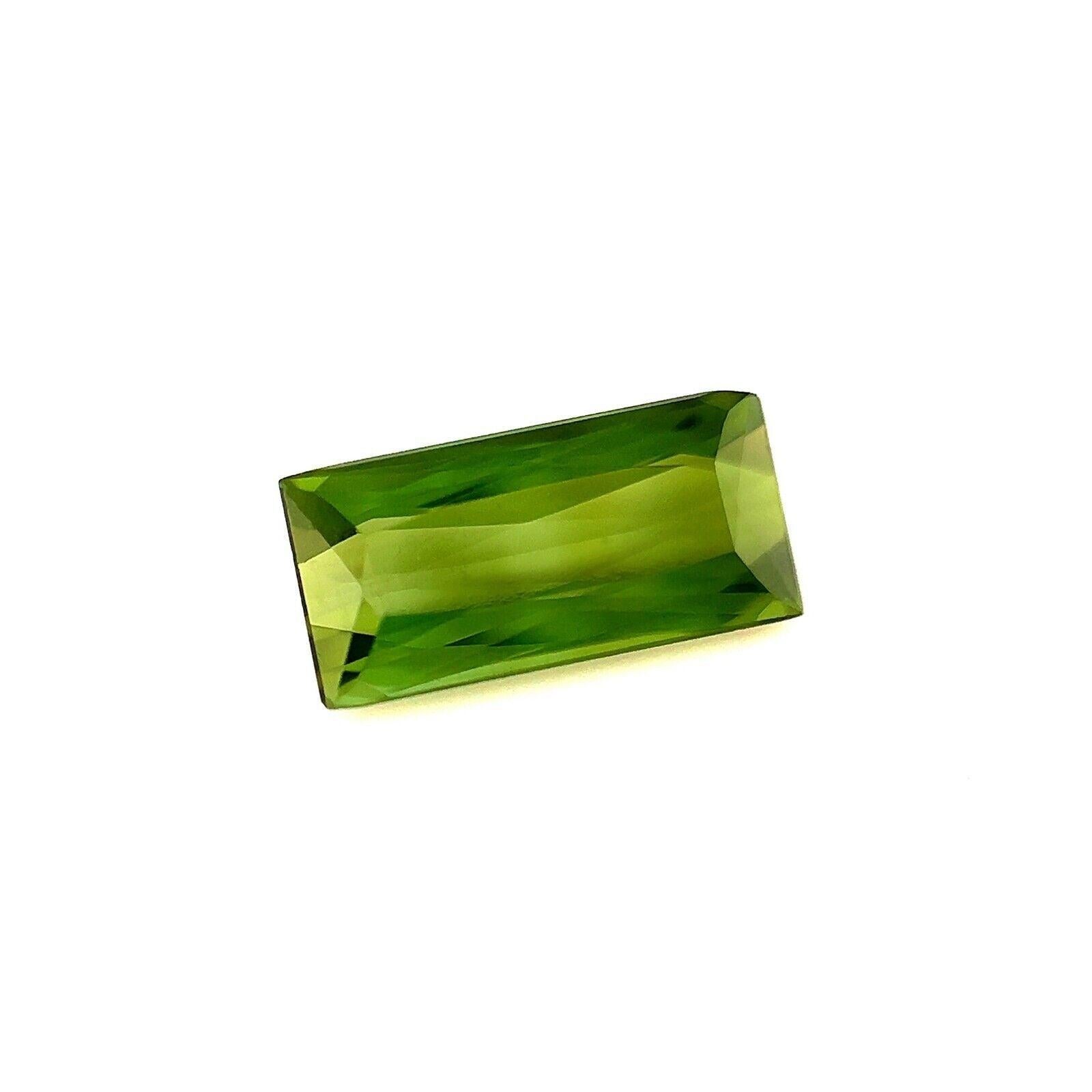 1.46ct Vivid Green Tourmaline Fancy Octagon Scissor Emerald Cut Gem 10.2x5mm VS

Natural Vivid Green Tourmaline Gemstone.
1.46 Carat with a beautiful vivid green colour and very good clarity, VS.
Some small natural inclusions visible when looking