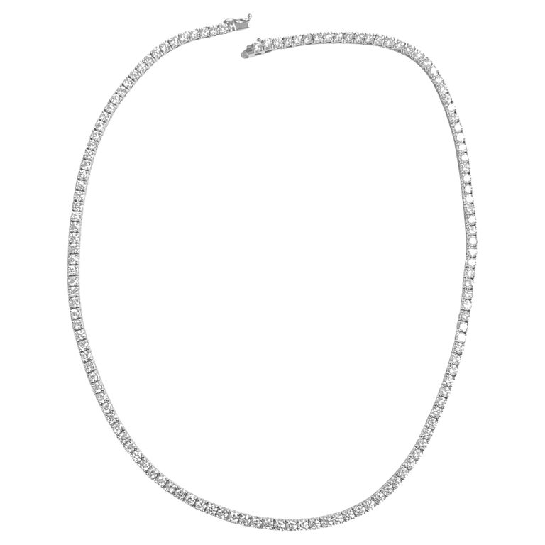14.6ct VVS Diamond Tennis Necklace For Sale at 1stDibs vvs diamond chain