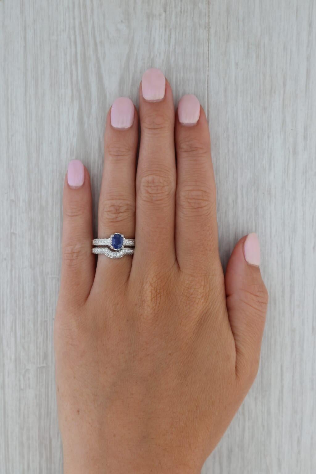 Gemstone Information: Natural Gemstone - 1.46 Total Carats
- Engagement -
Natural Sapphire:
Carats - 0.83ct
Cut - Oval Brilliant
Color - Dark Blue
Treatment - Heated
GIA - 2215898130

Natural Diamonds:
Total Carats - 0.33ctw
Cut - Round