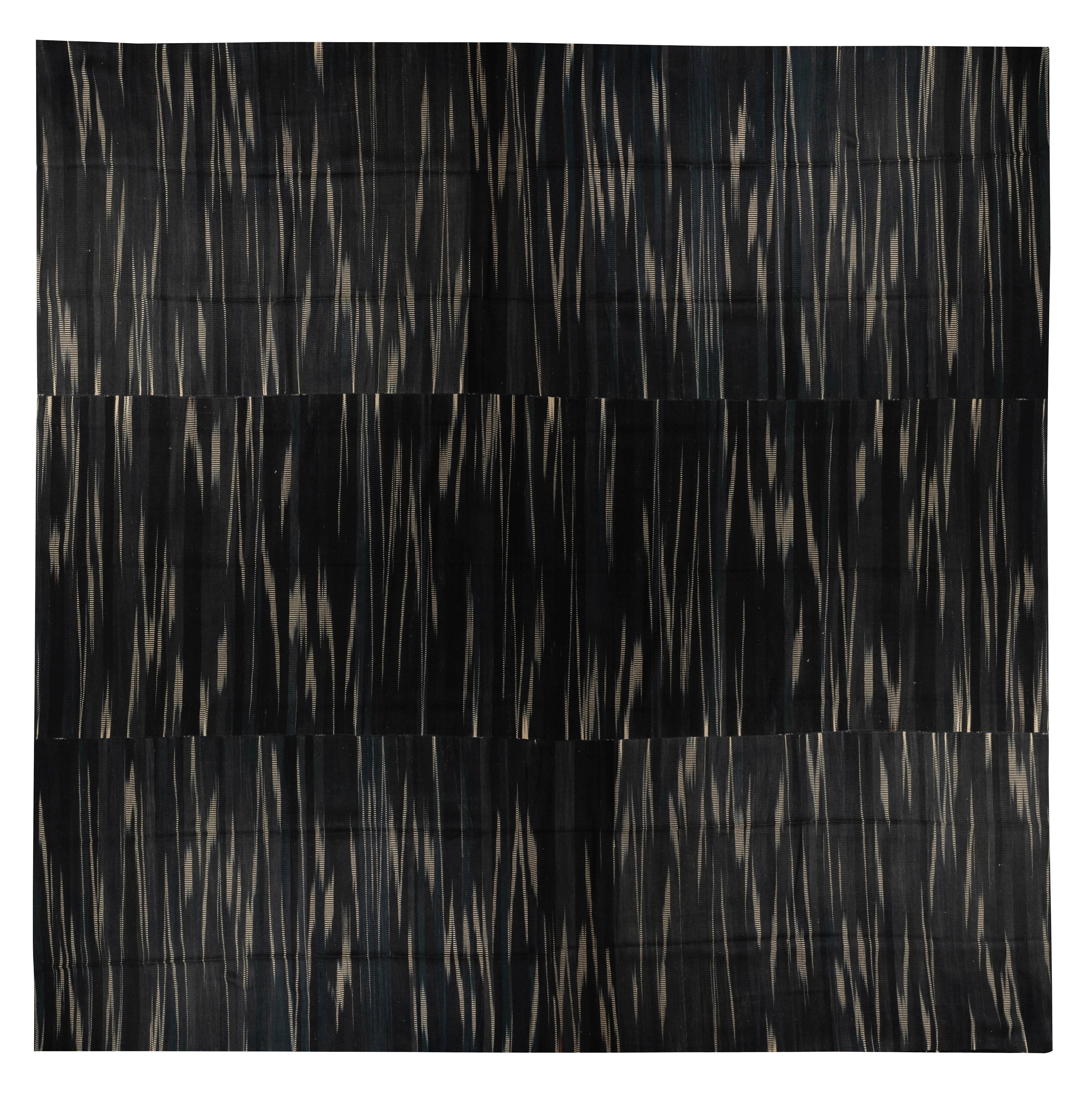 14.6x16 Ft Contemporary Double Sided Turkish Wool Kilim. Tapis surdimensionné en noir Neuf - En vente à Philadelphia, PA