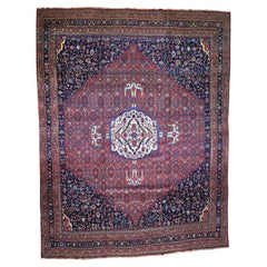 14'6"x19' Red Antique Persian Bijar Pure Wool Exc Condition Oversize Rug