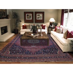 14'6"x19' Red Antique Zoroastrian Bijar Pure Wool Exc Condition Oversize Rug