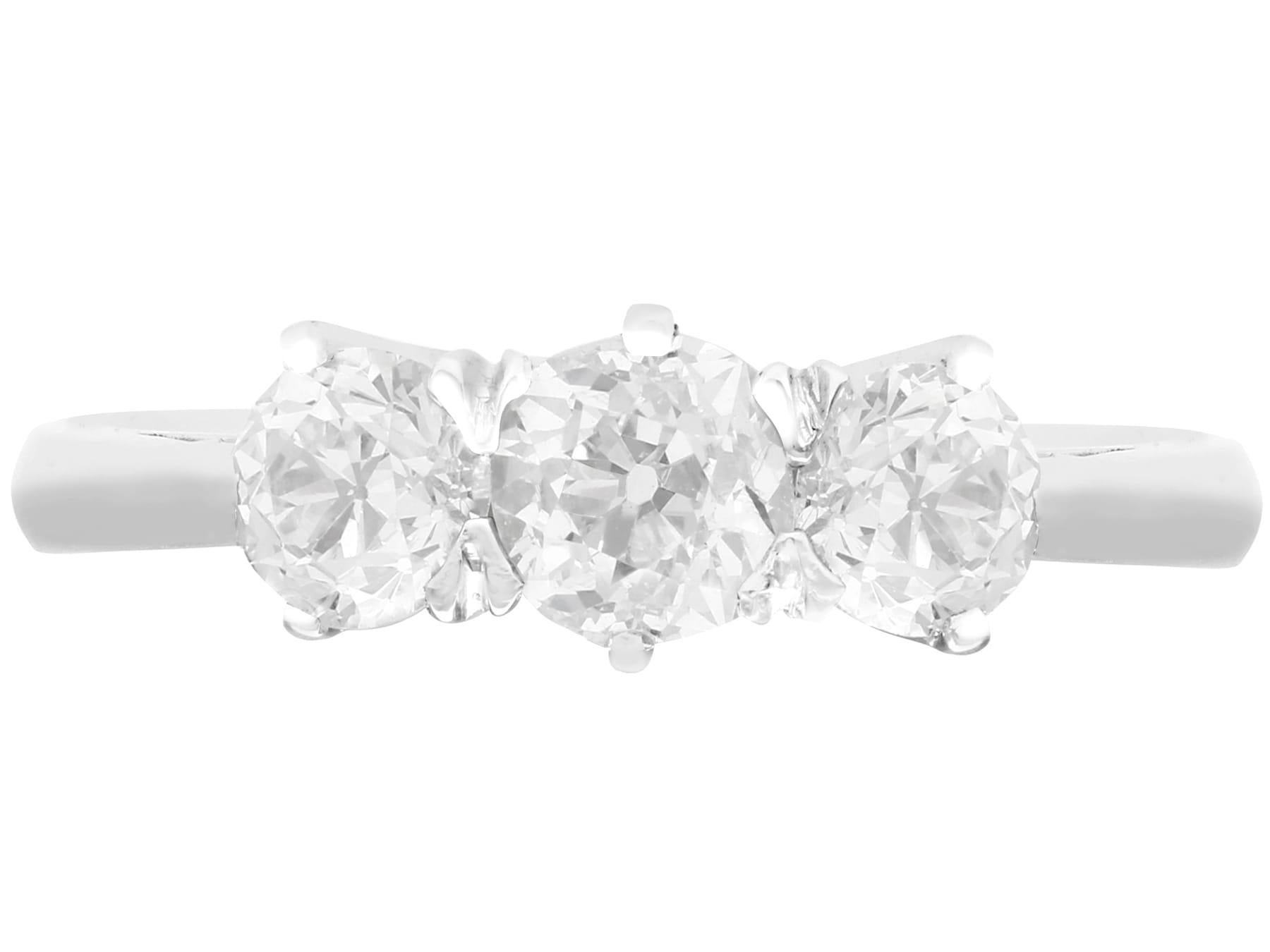3 diamond platinum engagement ring