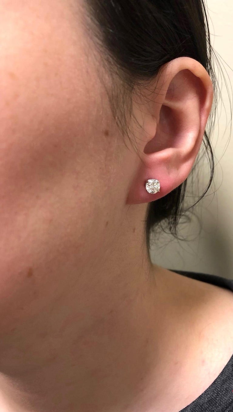 1.47 Carat Diamond Stud Earrings at 1stDibs | 1.4 carat diamond earrings, 1.4  ct diamond earrings, 1.4 ctw diamond stud earrings
