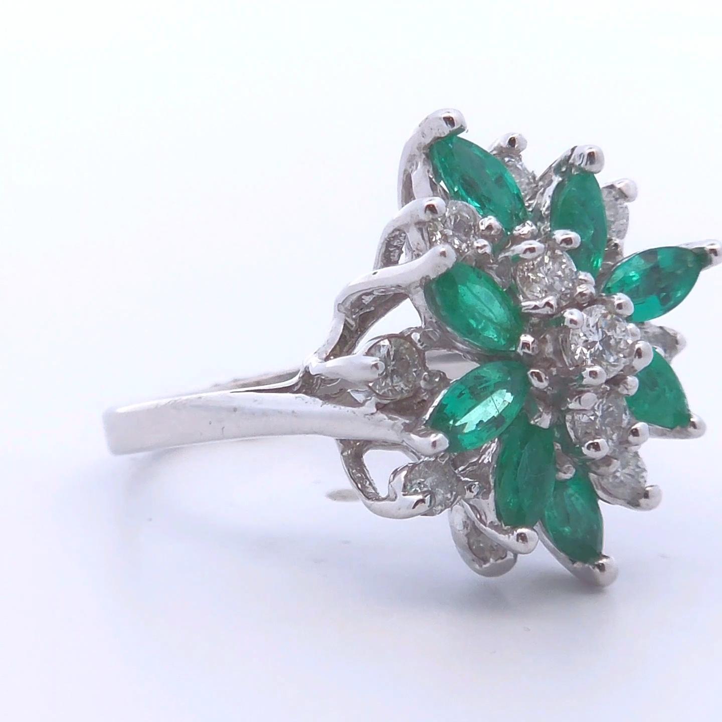 Anello con smeraldo e diamante da 1,47 carati in oro 14k In condizioni Nuovo in vendita a Tustin, CA