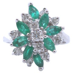 1,47 Karat Smaragd- und Diamantring aus 14k Gold