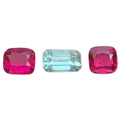 1.47 Carat Natural Pink & a Seafoam Tourmaline Cushion-Cut Loose Gemstone Parcel