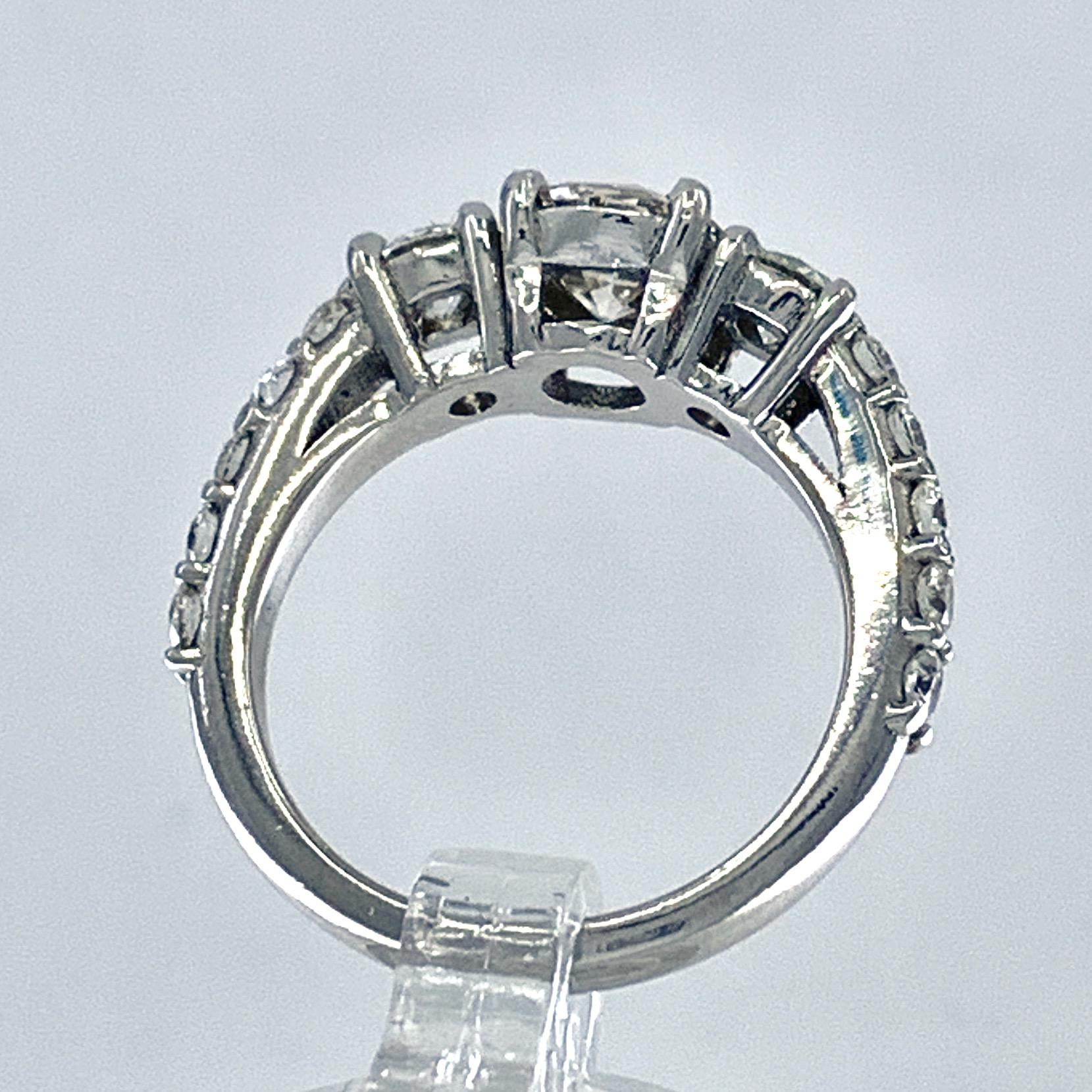 Women's GIA Certified 1.22 Carat Older Cut Diamond in Modern Platinum Engagement Ring For Sale