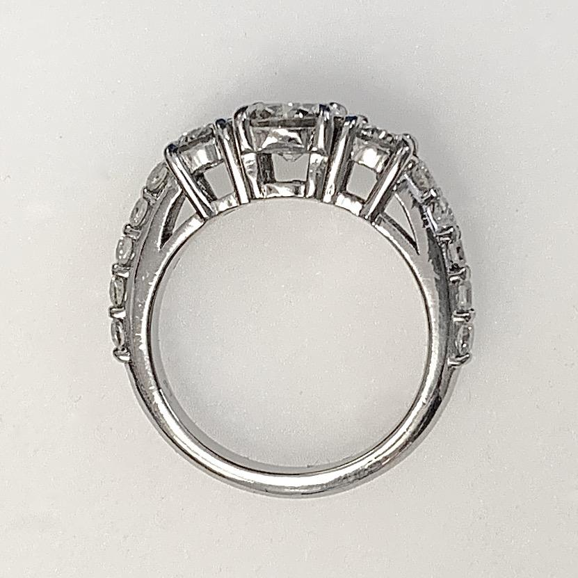 GIA Certified 1.22 Carat Older Cut Diamond in Modern Platinum Engagement Ring For Sale 1