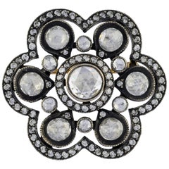 1.47 Carat Rose Cut Diamond Heritage Brooch