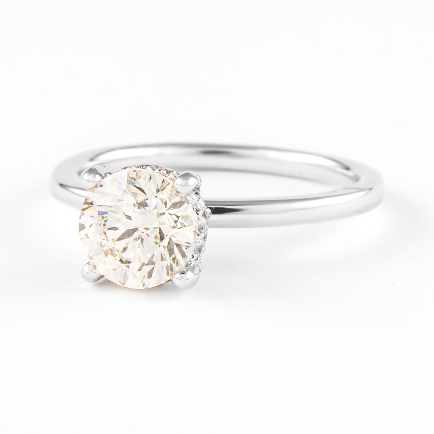 Contemporain Solitaire en or blanc 18 carats avec diamants ronds et brillants de 1,47 carat en vente