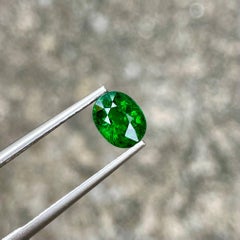 1.47 carats Green Tsavorite Garnet Stone Oval Cut Kenyan Gemstone
